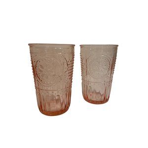 Bormioli Rocco Romantic Pink Drinking Glasses - Made in Italy - 2  pieces